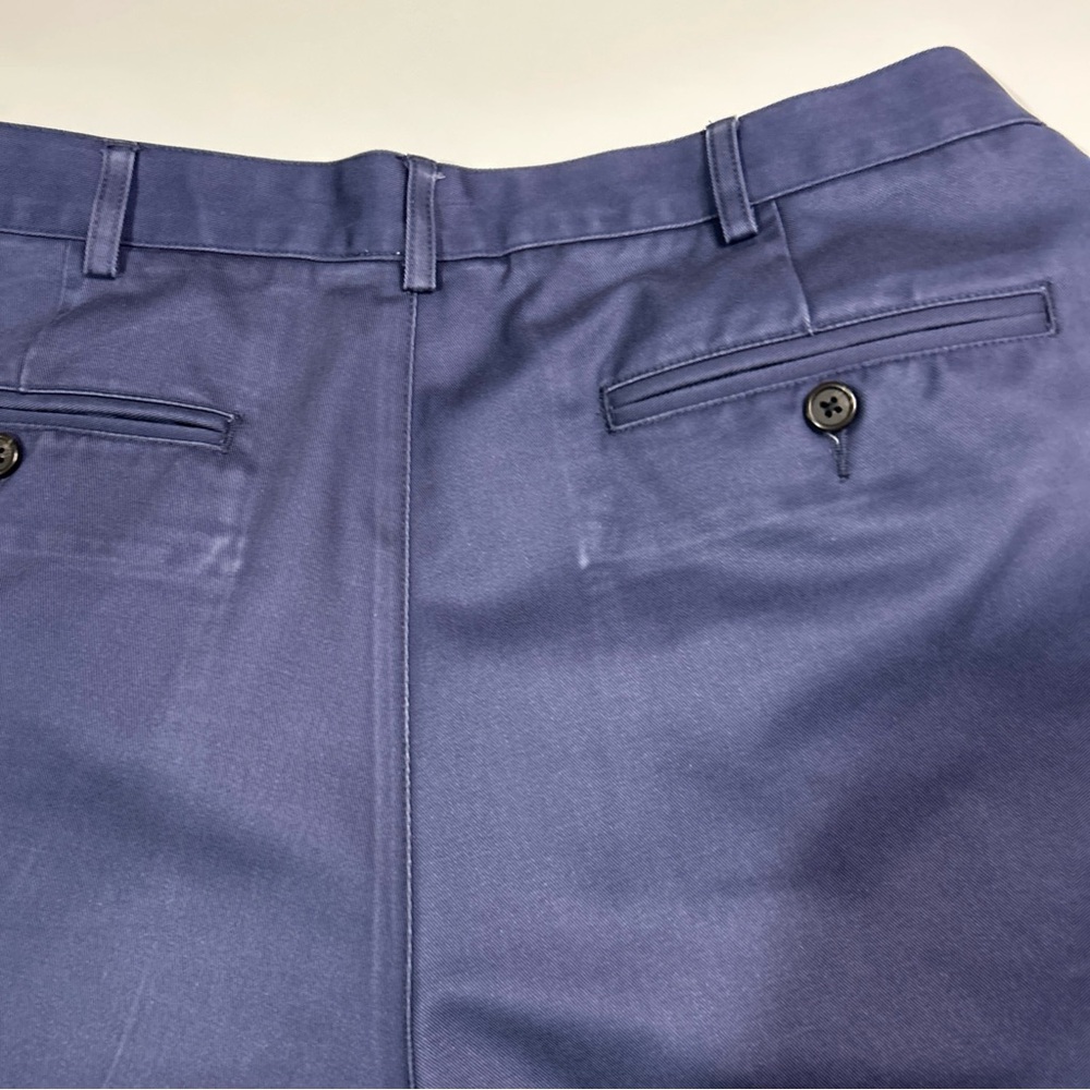 Vintage Lands End Pants Men’s 35 Blue Cotton Chinos Business Casual Office - Picture 8 of 16